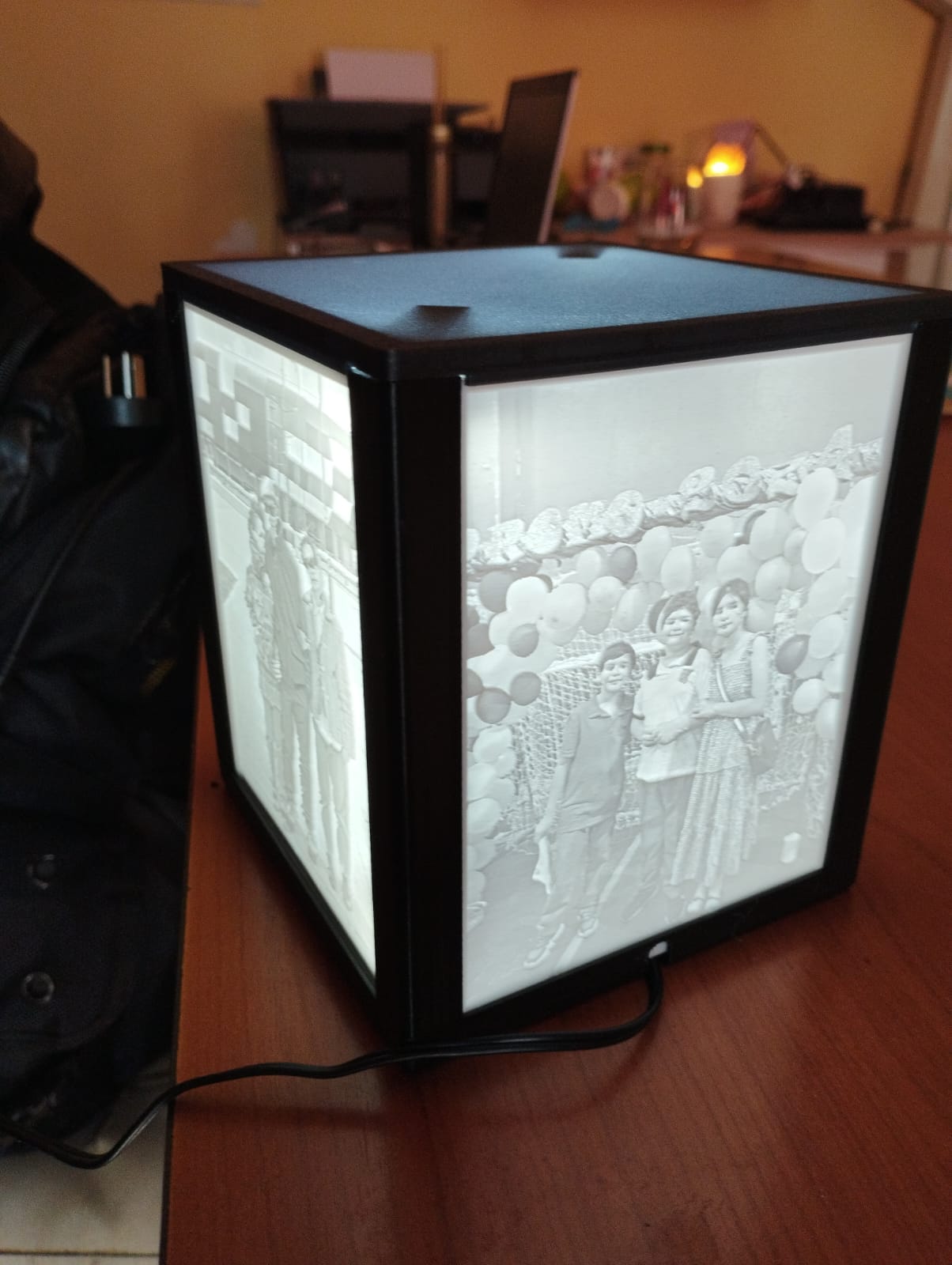 Lámpara Cubo Litofanía Personalizada Impresa en 3D — Con Tus Fotos | SLGo3D
