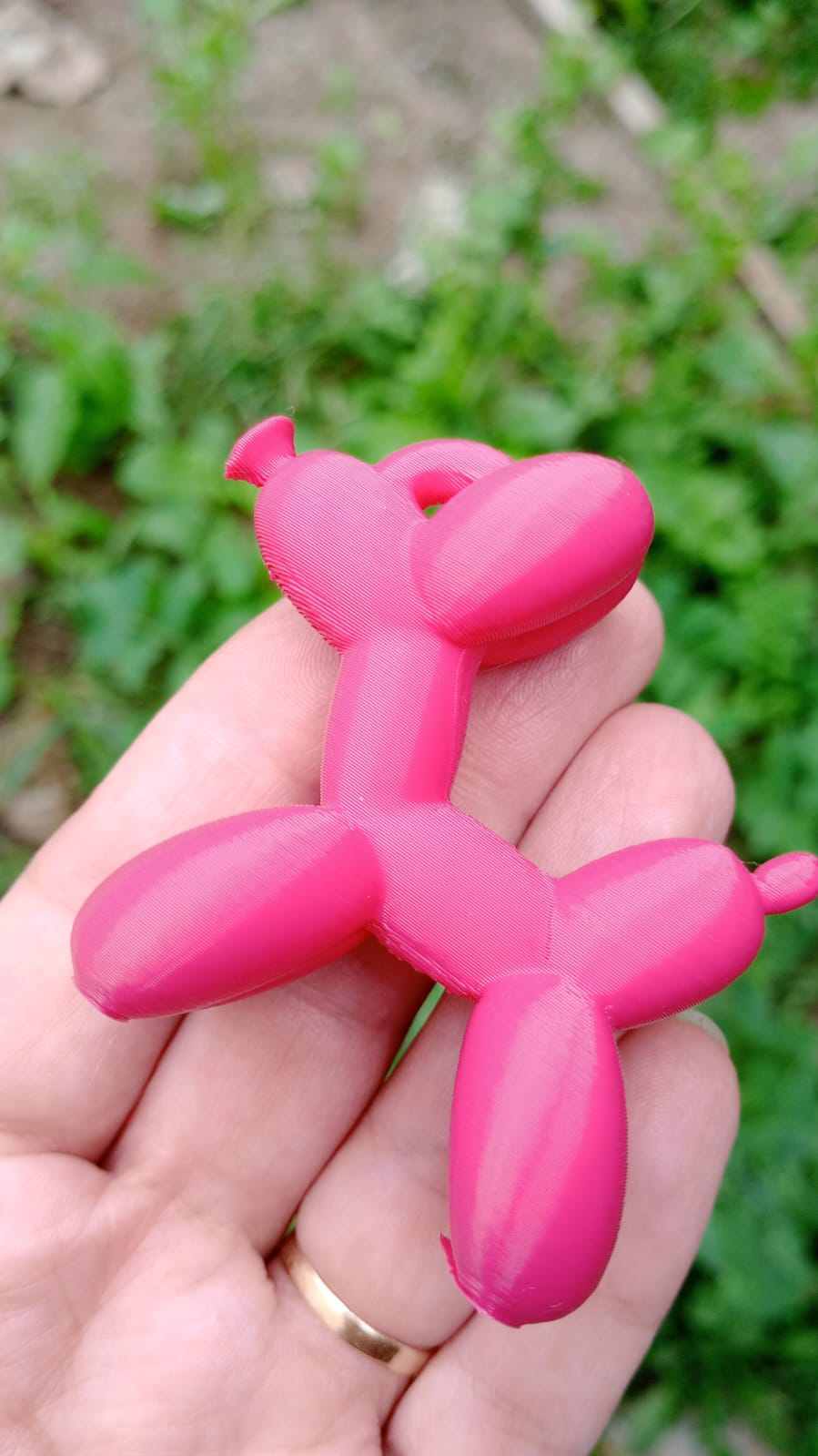 Llavero Perro Globo Impreso en 3D — Rosa Fucsia | SLGo3D