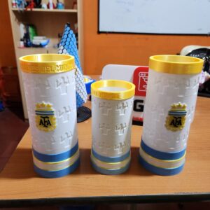 Vaso Porta-Lapiceros AFA Argentina Impreso en 3D — Set de 3 Tamaños | SLGo3D